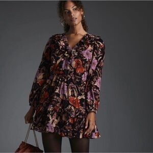 Anthropologie Pilcro Tiered Corduroy Dress